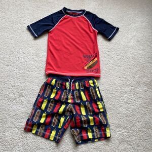 Gymboree Size 7/8 Hotdog swim set